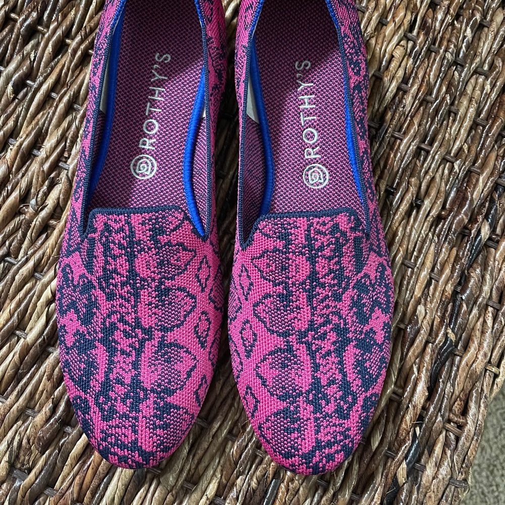 Rothy’s  Pink Snake loafers size 12
